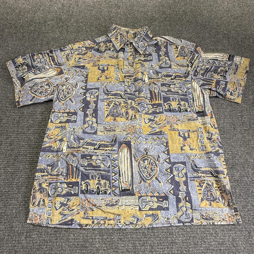 Kahala Hawaiian Shirt Mens XL Multicolor Graphic Cotton Short Sleeve Aloha